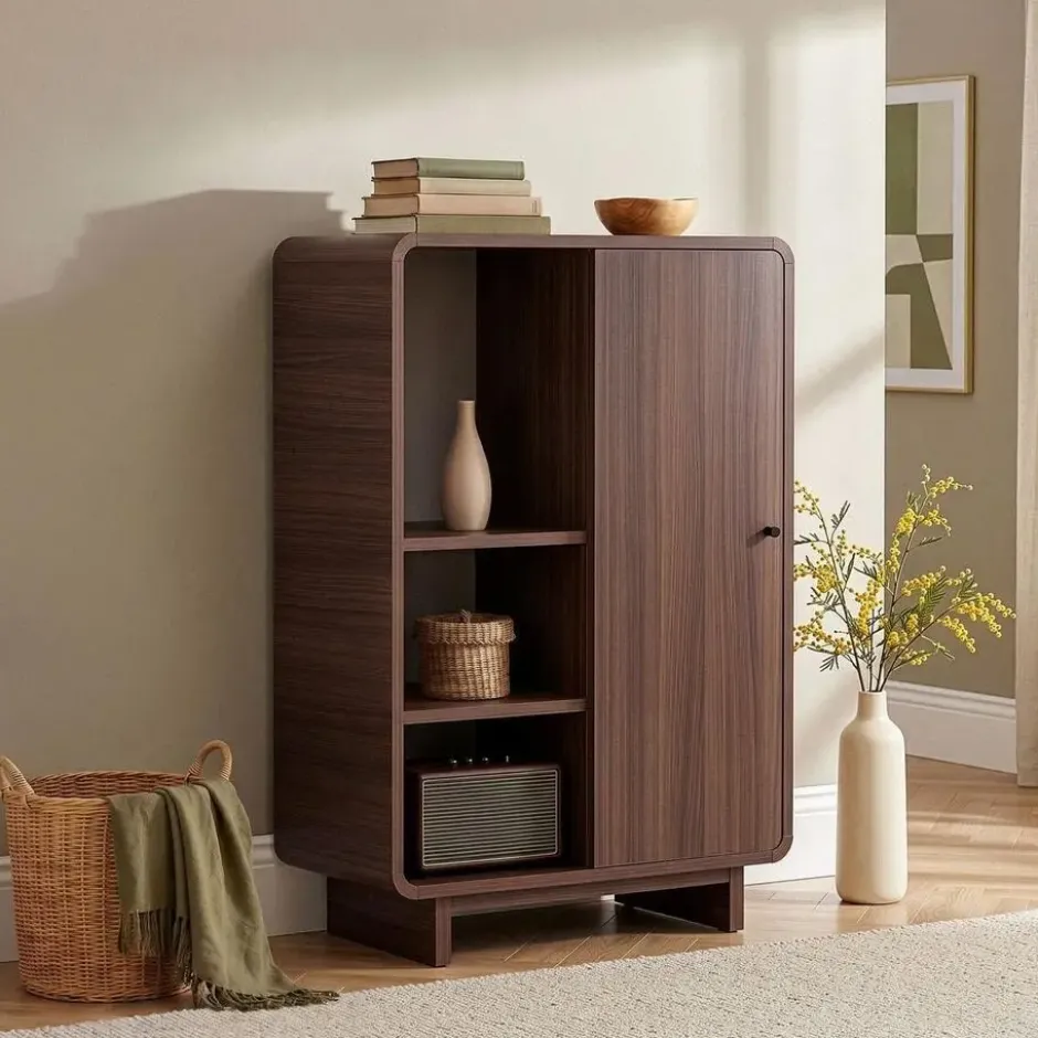 Calicosy - Hoog buffet CELENA - Donker hout 70x34x110 cm
