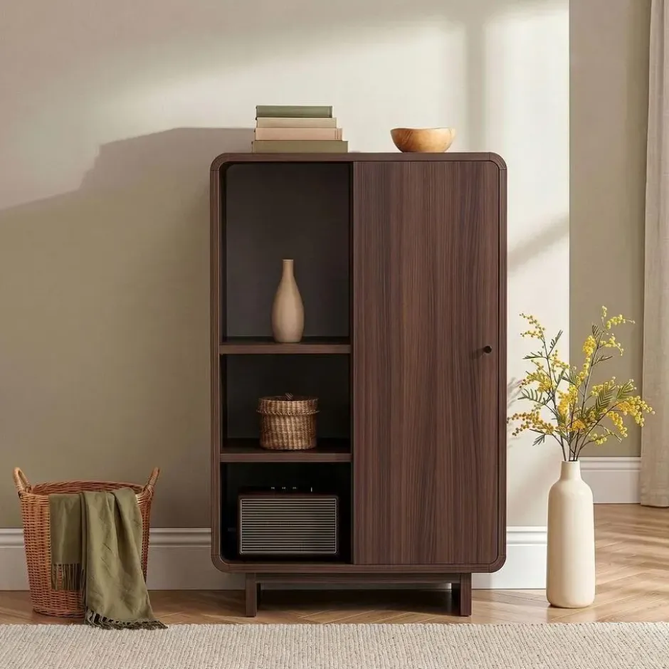 Calicosy - Hoog buffet CELENA - Donker hout 70x34x110 cm