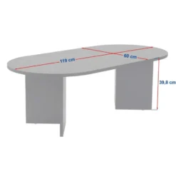 Calicosy - IRIS Ovale salontafel L119 cm - Walnoot - 60x119x39,8 cm