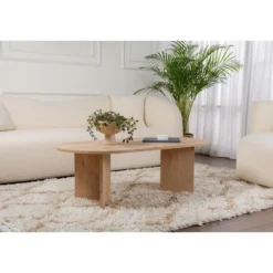 Calicosy - IRIS Ovale salontafel L119 cm - Eiken - 60x119x39,8 cm