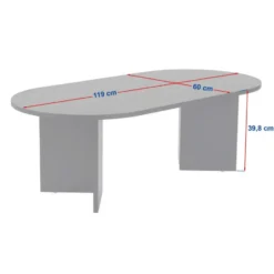 Calicosy - IRIS Ovale salontafel L119 cm - Eiken - 60x119x39,8 cm