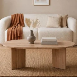 Calicosy - IRIS Ovale salontafel L119 cm - Eiken - 60x119x39,8 cm