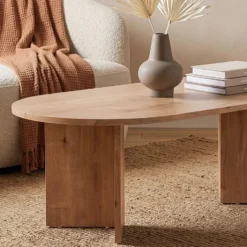 Calicosy - IRIS Ovale salontafel L119 cm - Eiken - 60x119x39,8 cm