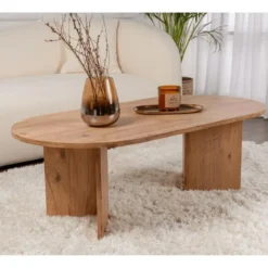 Calicosy - IRIS Ovale salontafel L119 cm - Dennen - 60x119x39,8 cm