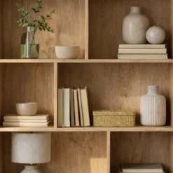 Calicosy - JAYA Boekenkast Woonkamer - Licht hout - 35x80x175 cm