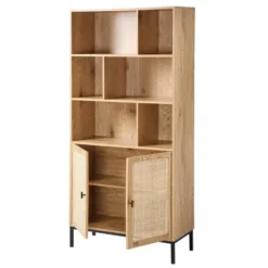 Calicosy - JAYA Boekenkast Woonkamer - Licht hout - 35x80x175 cm