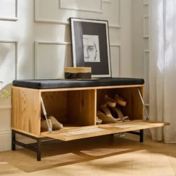 Calicosy - JAYA Schoenenbank - Licht hout - 38x100x47 cm