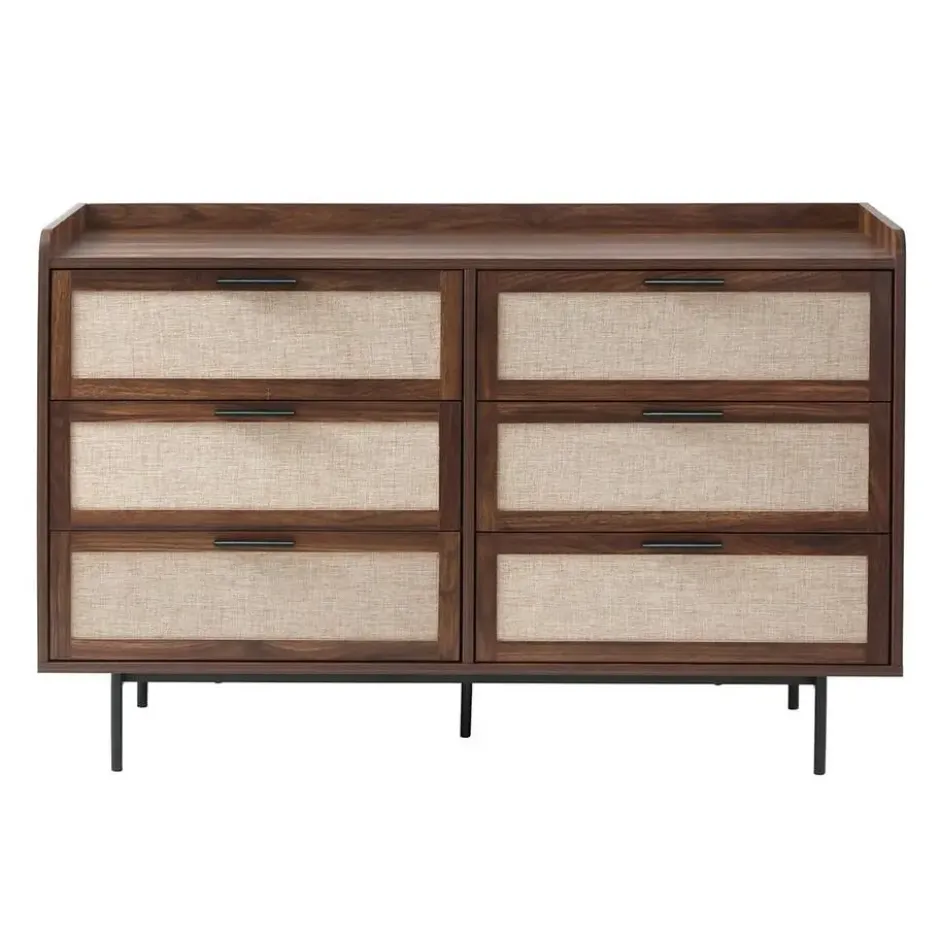 Calicosy - JETSON Commode 6 lades - Notenhout - 120x79x39,5 cm