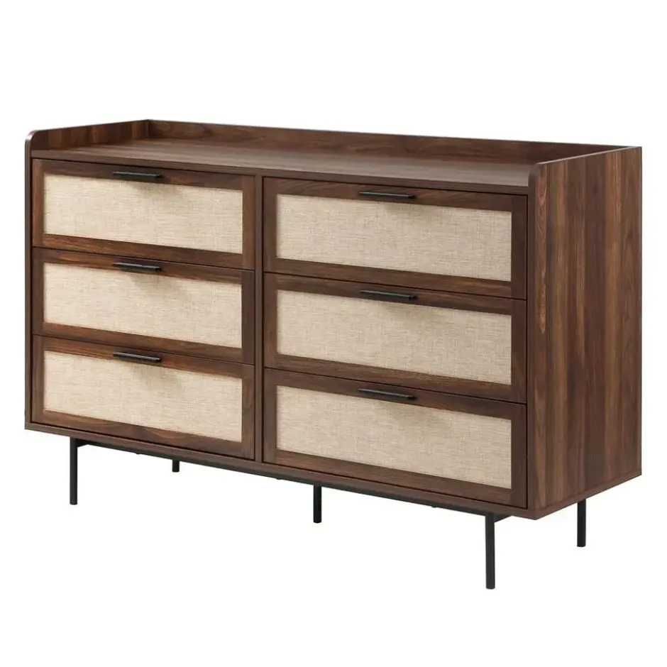 Calicosy - JETSON Commode 6 lades - Notenhout - 120x79x39,5 cm