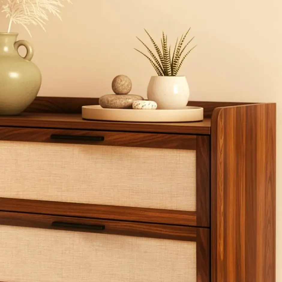 Calicosy - JETSON Commode 6 lades - Notenhout - 120x79x39,5 cm