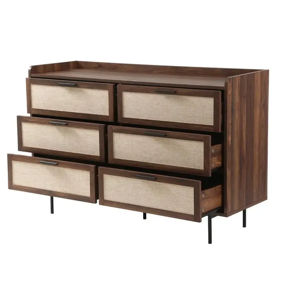 Calicosy - JETSON Commode 6 lades - Notenhout - 120x79x39,5 cm