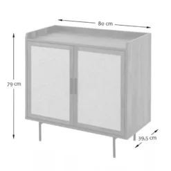 Calicosy - JETSON Dressoir 2 deuren - Donker hout - 39,5x80x79 cm