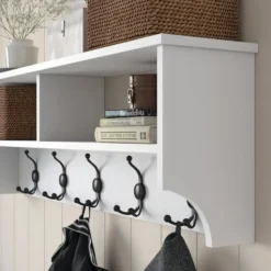 CALICOSY - Kapstok met 2 vakken en 5 haken BROOKE - 2,2x120x37,2 cm