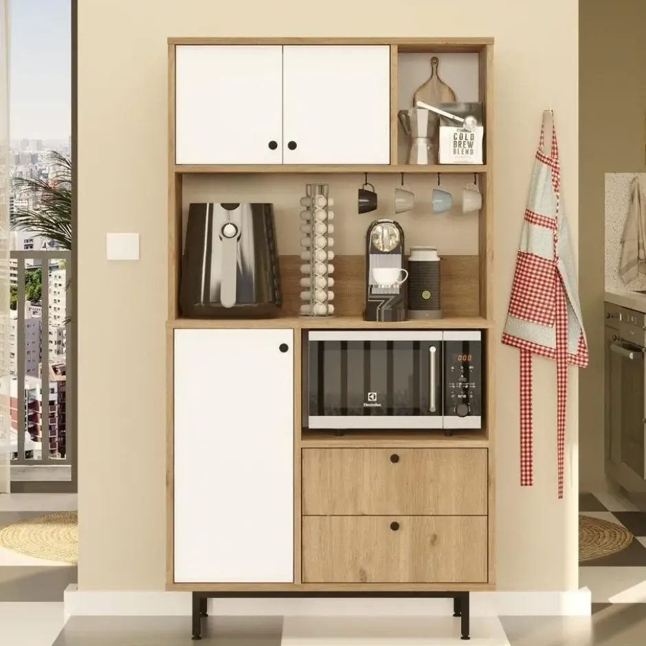 CALICOSY - Keukenkast met 2 lades ODE - 35,5x88x161,2 cm