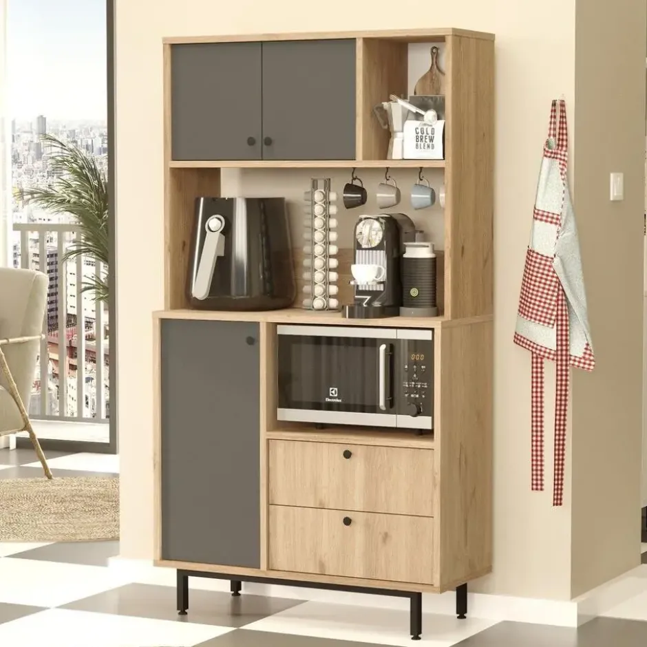 CALICOSY - Keukenkast met 2 lades ODE - 35,5x88x161,2 cm