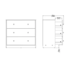 CALICOSY - Ladekast LISE - 68,3x72,4x30,1 cm