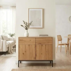 Calicosy - LENNY Dressoir 2 deuren - Eiken - 40x90x80 cm