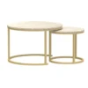 Calicosy - LENNY Set van 2 ronde salontafels - Eiken - 70x70x45,5 cm