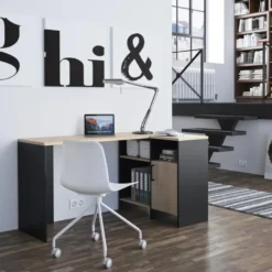 CALICOSY - Liverpool industrieel hoekbureau - 76x136x88 cm