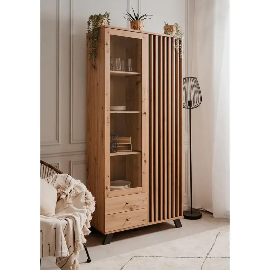 Calicosy - LUBLIN Servieskast - Licht hout - 40x92x198 cm