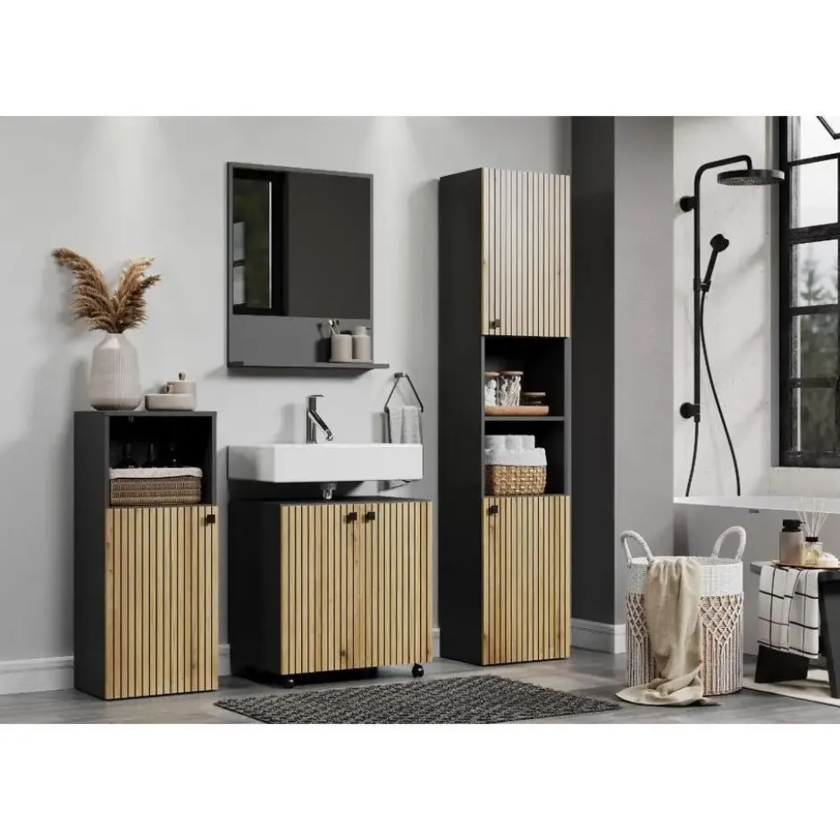 CALICOSY - Onderkast met wielen, 2 deuren PUREBLISS - 42x60x64 cm