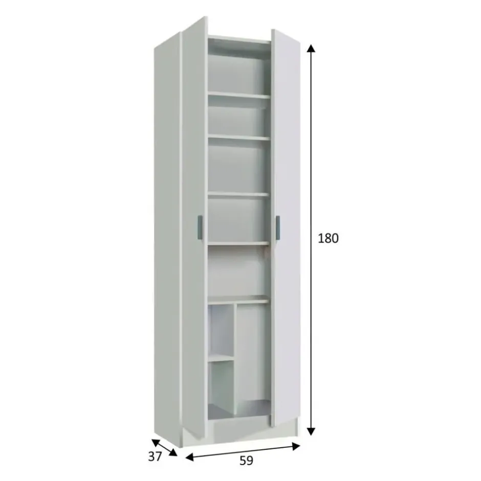 Calicosy - Opbergkast SAVIO - Wit 37x58,5x181 cm