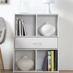 CALICOSY - Opbergplank met 4 compartimenten - 29,5x62x80 cm
