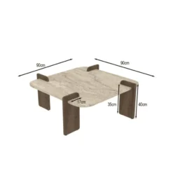 Calicosy - ORIGIN Salontafel - Notenhout - 90x90x35 cm