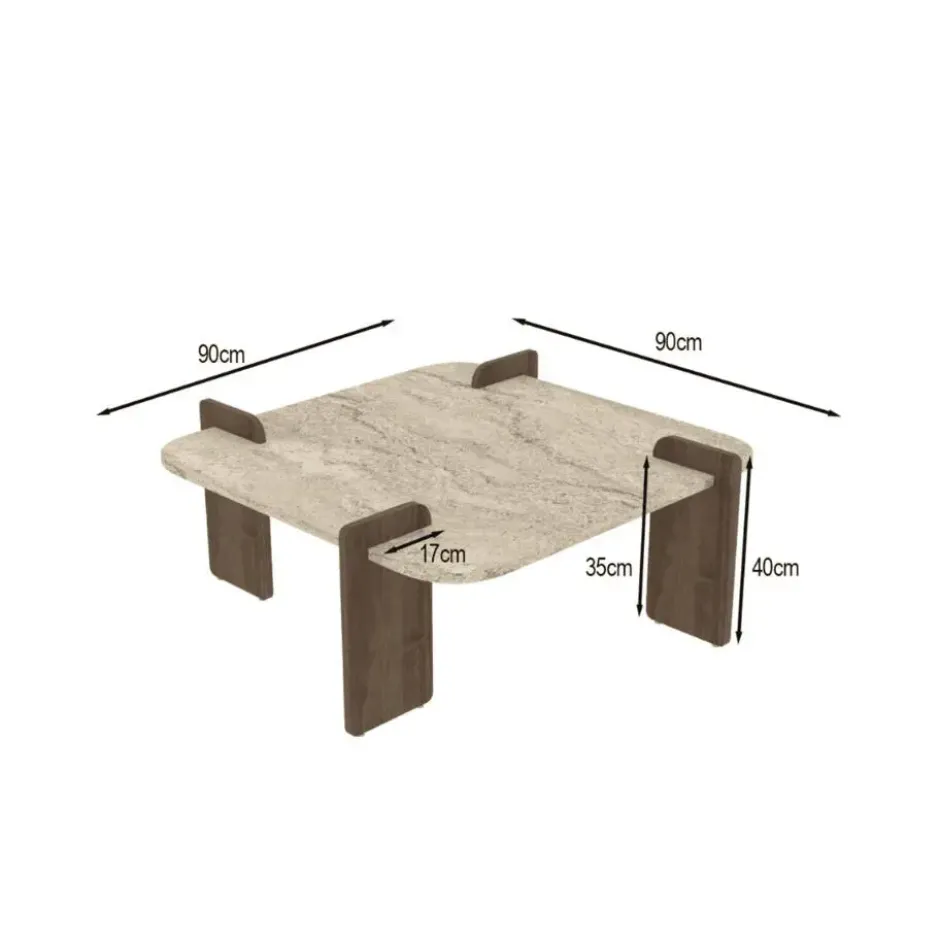 Calicosy - ORIGIN Salontafel - Notenhout - 90x90x35 cm
