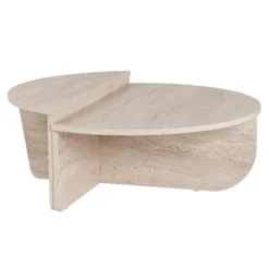 Calicosy - ORION Set van 2 salontafels - Licht hout - 90x90x35 cm