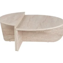 Calicosy - ORION Set van 2 salontafels - Licht hout - 90x90x35 cm