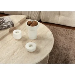 Calicosy - ORION Set van 2 salontafels - Licht hout - 90x90x35 cm