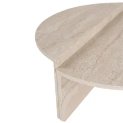 Calicosy - ORION Set van 2 salontafels - Licht hout - 90x90x35 cm
