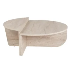 Calicosy - ORION Set van 2 salontafels - Licht hout - 90x90x35 cm