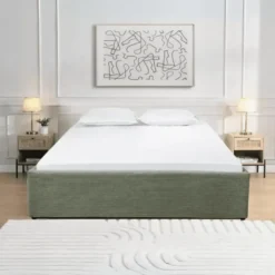 Calicosy - ROMY Opbergbed bekleed - Grijs - 152x204x36,5 cm