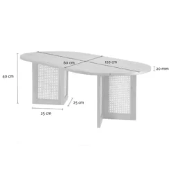 Calicosy - Salontafel TALIA - licht hout 120x60x40 cm