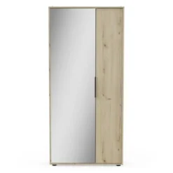 CALICOSY - Schoenenkast en 1 spiegel EBONY - 23,9x82,9x178,4 cm