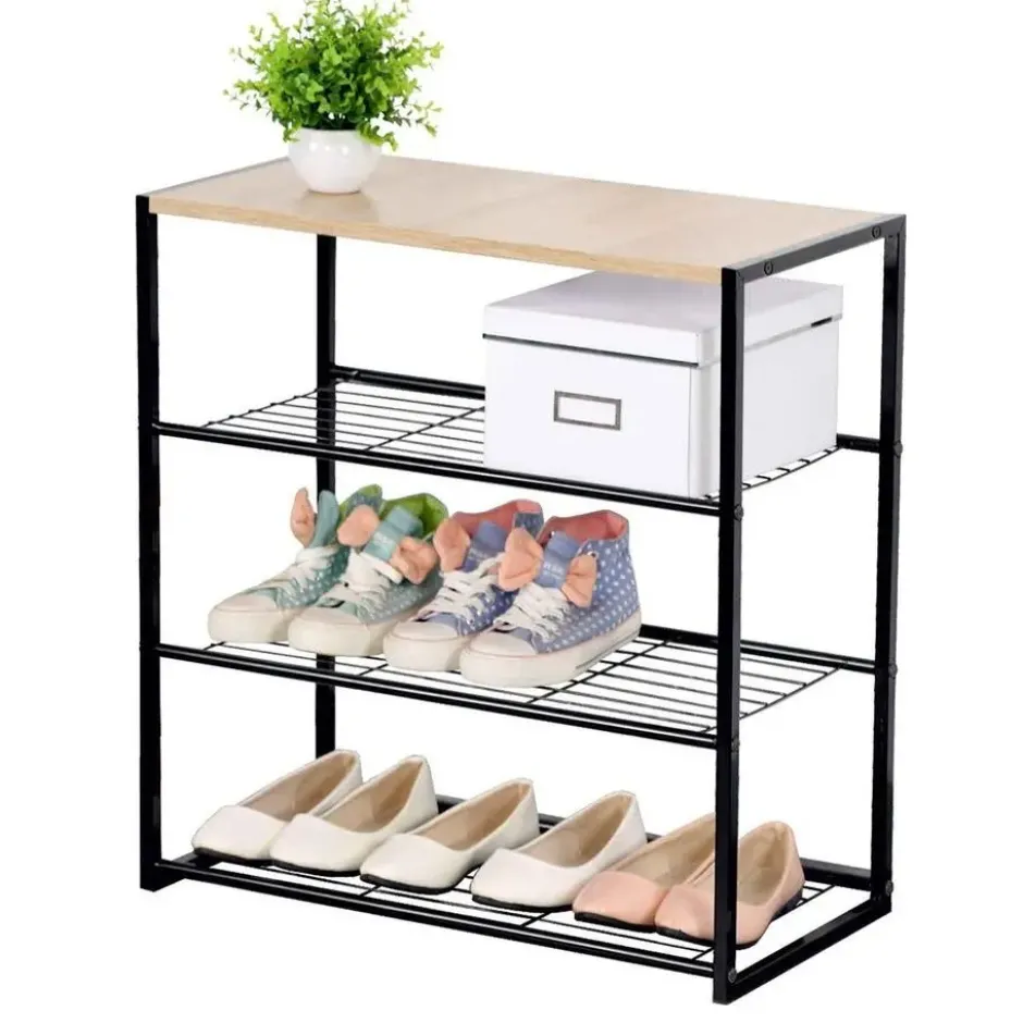 CALICOSY - Schoenenrek LEXIE - Licht hout - 63x63x30 cm