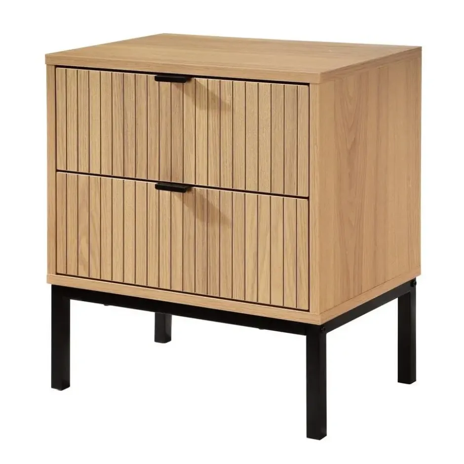 Calicosy - TARA Nachtkastje 2 lades - Licht hout - 29x45x51 cm