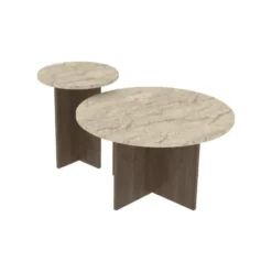 Calicosy - TILIA Set van 2 salontafels - Naturel - 70x70x40 cm