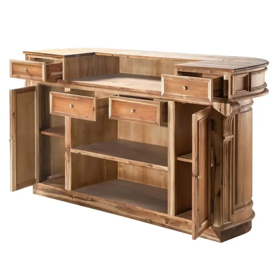Calicosy - Toonbank ESTAMINET - Donker hout 200x60x110 cm
