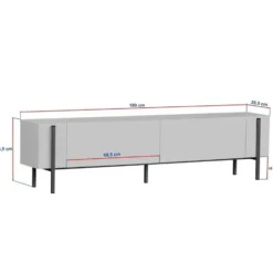 Calicosy - TV-meubel ATLAS - Walnoot/Zwart - 180x30x45 cm