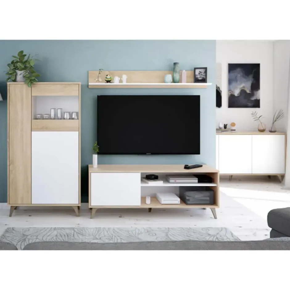 CaliCosy - TV-meubel Woonkamer - Wit - 40x135x50 cm