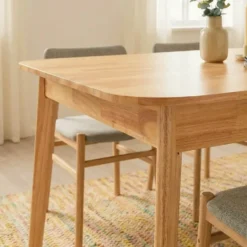 Calicosy - Uitschuifbare Eettafel SOLINE - Rubberwood - 120/160 x80x75 cm