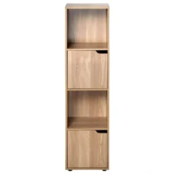 Calicosy - 4-vaks kast, houtdecor, 2 deuren MODU - 29x30.7x120 cm