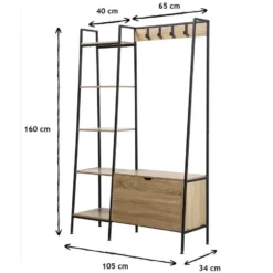 Calicosy - 5-vaks kledingkast LEXIE - 35x105x160 cm