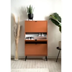 Calicosy - VIGO Schoenenkast - Terracotta - 24x70x125 cm