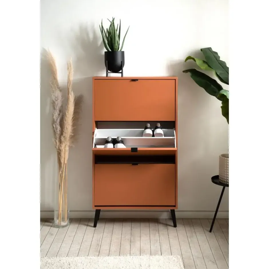 Calicosy - VIGO Schoenenkast - Terracotta - 24x70x125 cm