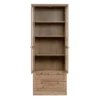 CALICOSY - Vitrinekast met 2 glazen deuren TIMBER - Eikenhout - 45x80x200 cm