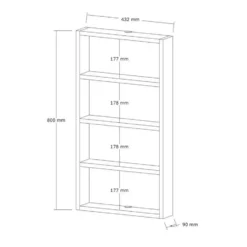 CALICOSY - Wandplank met 4 legplanken LYA - 9x43,2x80 cm